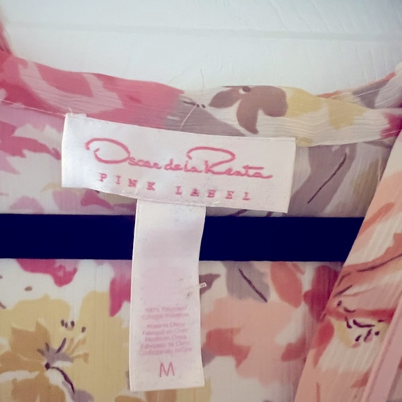 Oscar de la Renta pink floral kaftan robe or coverup - Picture 2 of 2